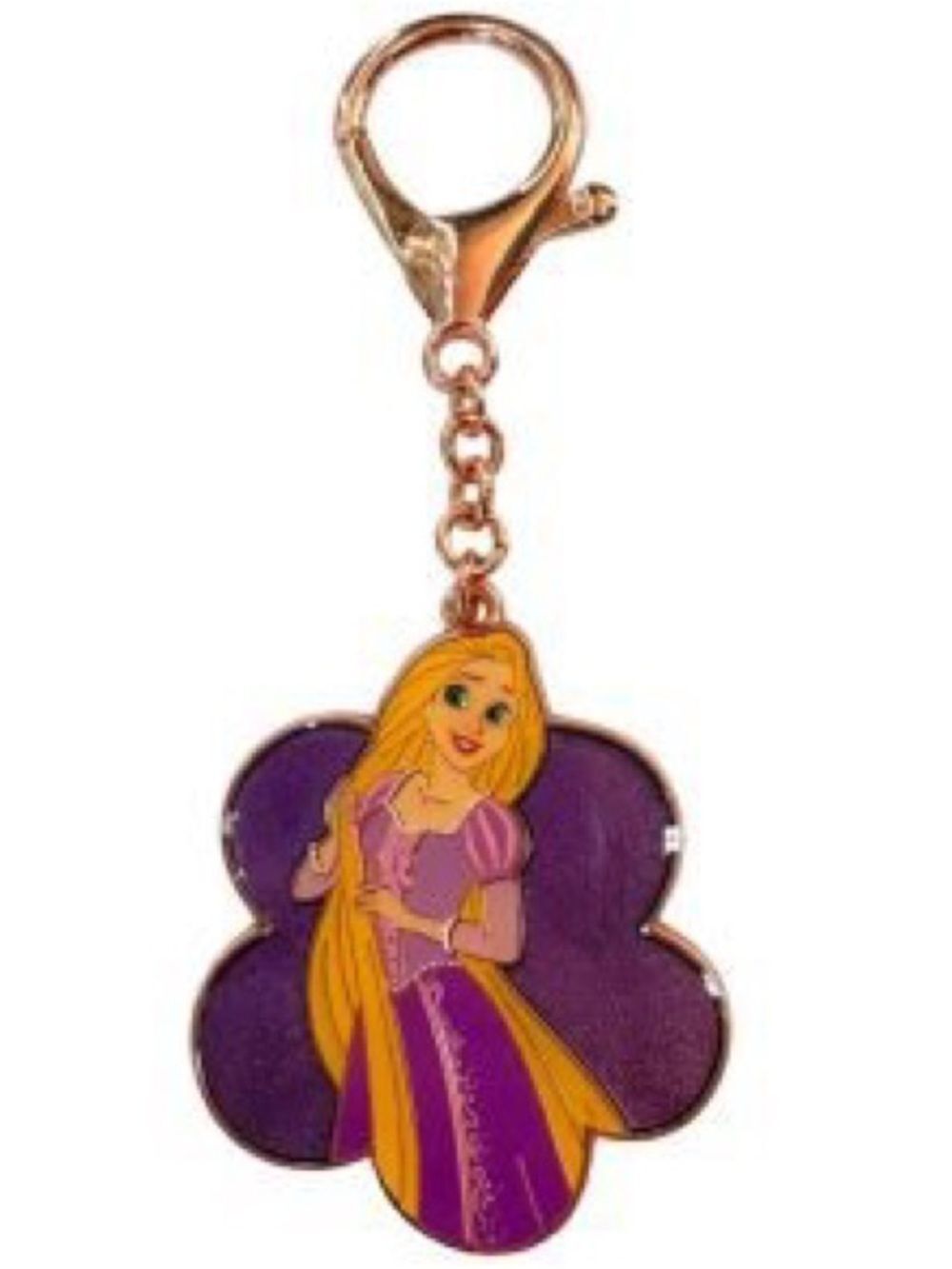 New Disney Princess Purple Rapunzel Flower Keychain Charm Bag Charm